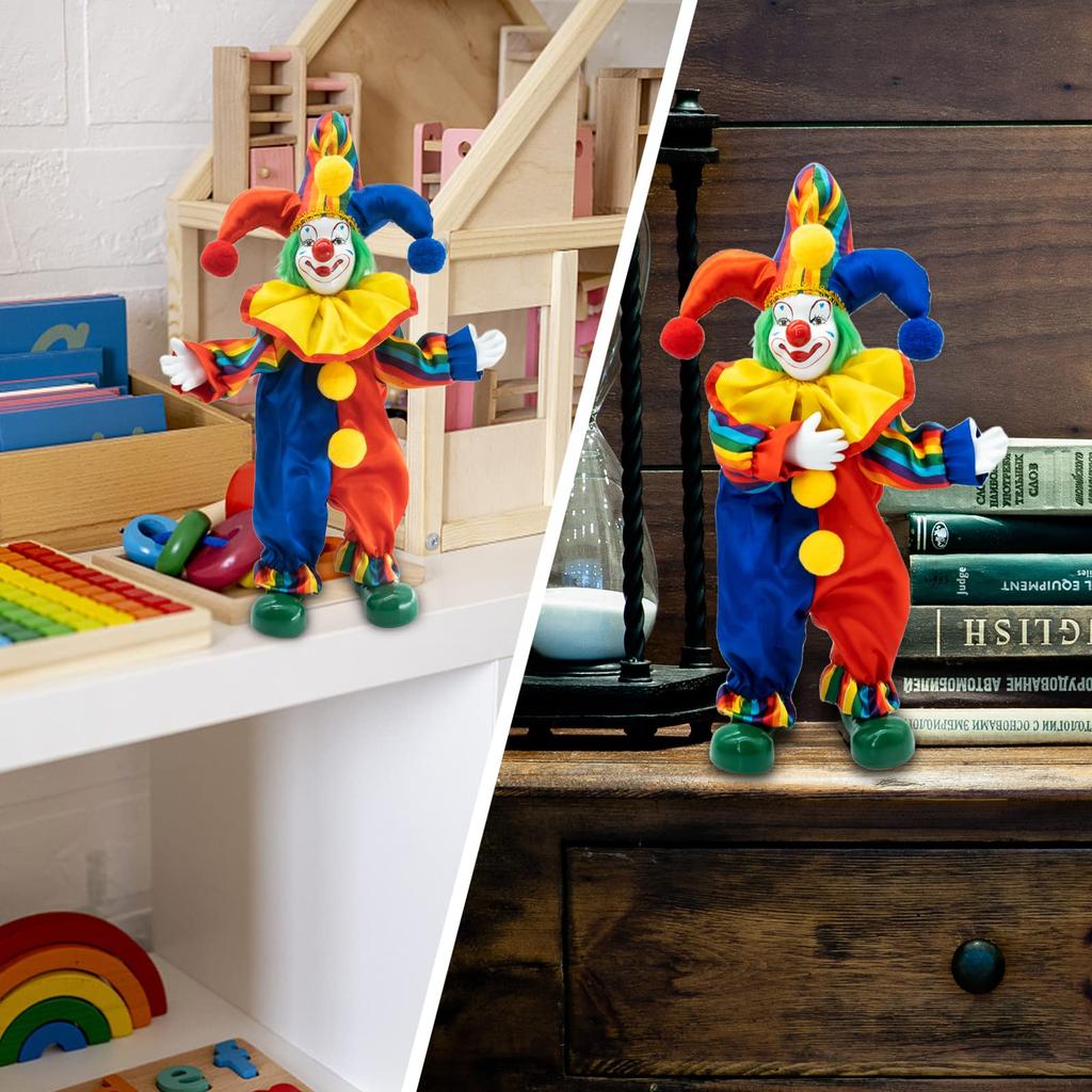 Maxyoung Porcelain Clown Doll Figurine Toy for and Birthdays 14-inch Christmas, Halloween,
