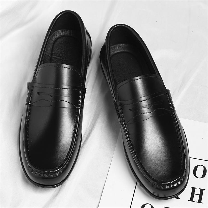 Fashion Men Handmade Leather Loafers Fashion Casual Driving Flats Slip-on Shoes Comfy Moccasins Leisure Walk Business Footwear Sneakers