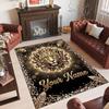 Leopard Theme Crystal Velvet Floor Rug Personalized Custom Name Text Warm Carpet Home Decoration