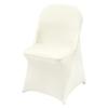 50PCS Ivory White Stretch Spandex Folding Chair Covers, Universal Fitted Chair Cover, Removable Washable Protective Slipcovers, for Wedding, Holiday,