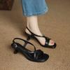 Summer Concise Fashion Women Sandals Thin Heels Narrow Band Peep Toe Slingback Shoes Lightweight Cross-Tied Female Footwears
