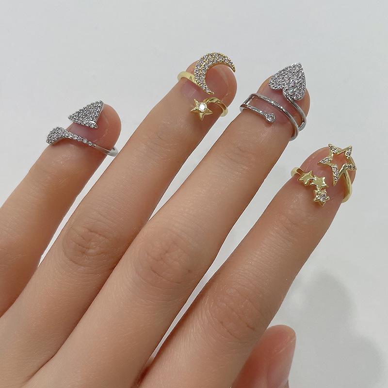 Kenjie Gold-Plated Copper Zircon Women's Adjustable Ring - Stylish Autumn/Winter Design