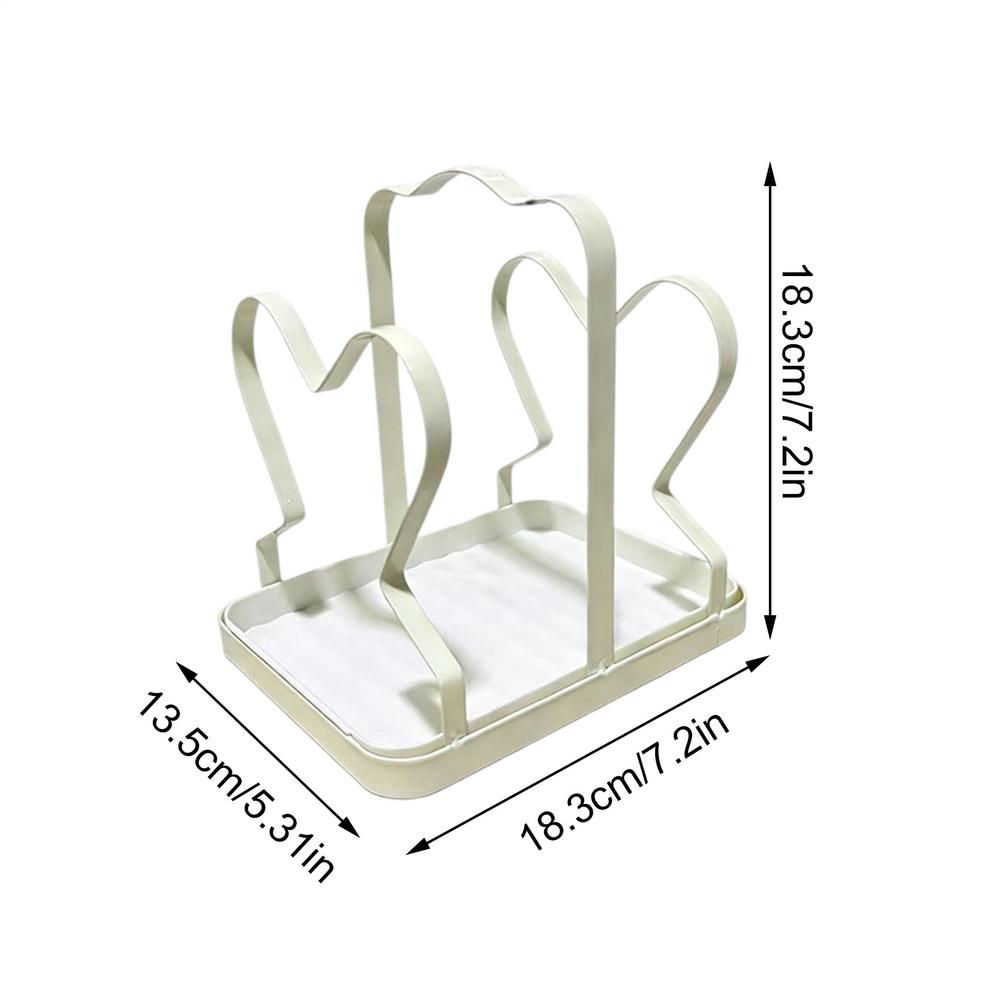 Pot Lid Organizer Non-Slip Waterproof Space Saving Tool Pan Lid Organizer For Pans Kitchen Cooking Countertops Cabinet Indoor