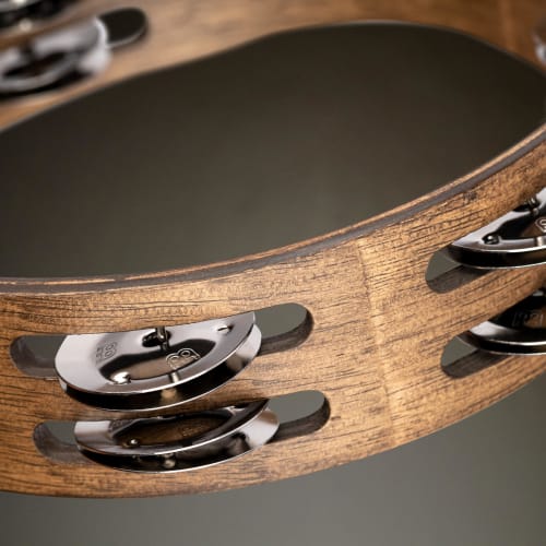 MEINL Percussion Compact Wood Tambourine, Stainless Steel, 2-Row, CTA2WB
