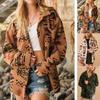 Giacca da donna vintage in pelliccia invernale con risvolto in peluche e maniche lunghe