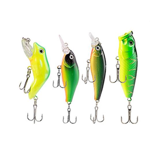 24Pcs/Set Christmas Fishing Advent Calendar Lure Bait 360 Degree Rotating Fish Lure Set with Realistic Painting Reflective Sequins