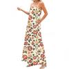 Women's Spring And Summer Casual Fashion Adjustable Suspenders Printed Long Dress