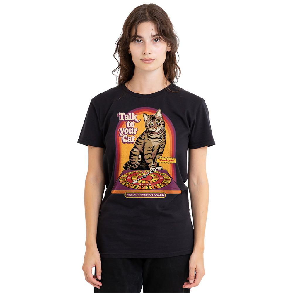 Steven Rhodes Womens/Ladies Talk To Your Cat T-Shirt