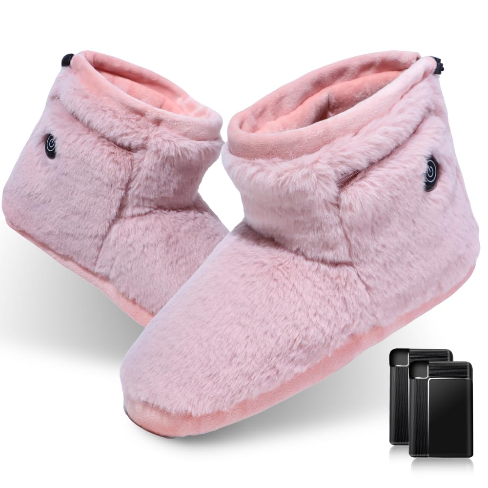 

Electric Foot Warmer 2025 Latest Made in Japan Rapid Separable Left and 5 Temperature Includes 2 x 8000mAh Mobile Deep Shoe Type Slippers, Design, рожевий