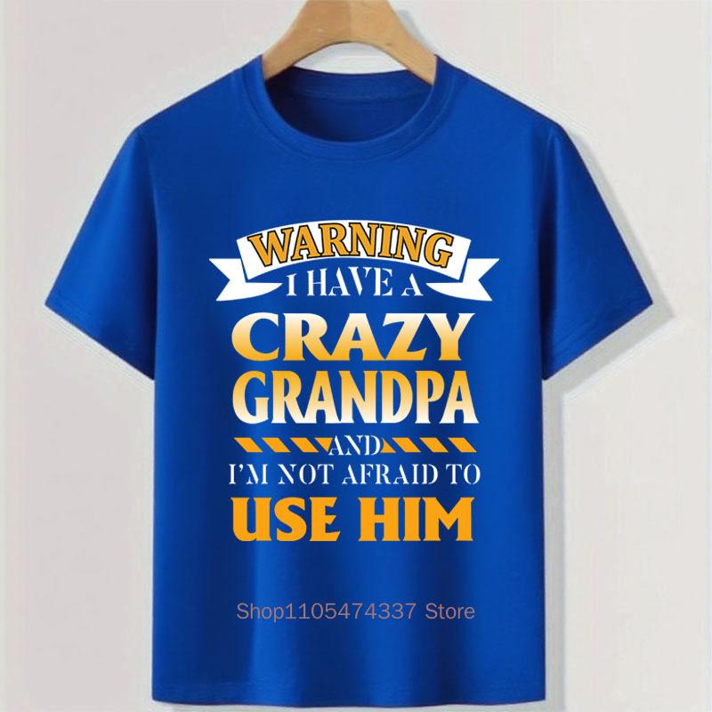 Crazy Grandpa Print Children Tshirt For Boys Summer Kids Casual Funny Comfortable Colorful Tops Crew Neck Short Sleeve Tshirts