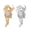 Stylish Zodiacs Horse Pin Featuring Cubic Zirconia Stones And Copper Base For Accessories