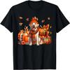 Labrador Retriever Thanksgiving Leopard Pumpkins Fall Leaves T-Shirt