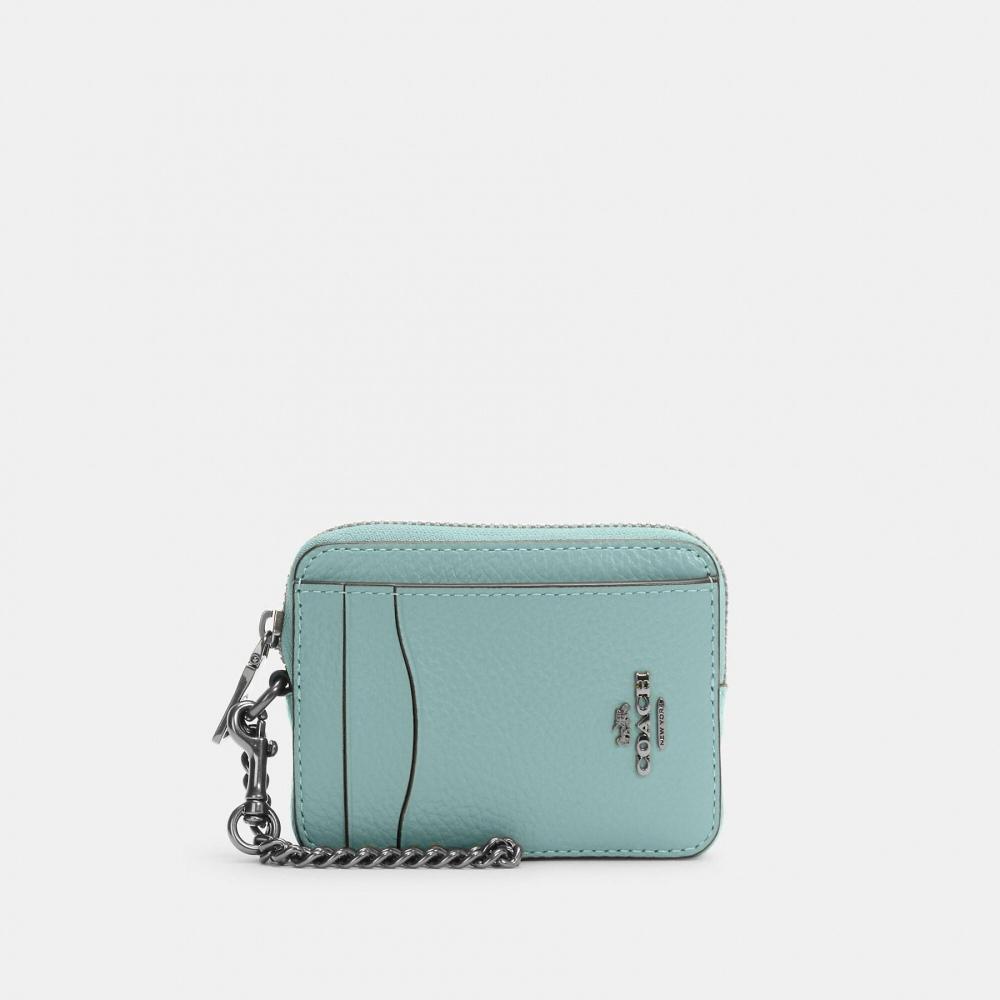 Coach Reißverschluss-Kartenetui Gold Schwarz