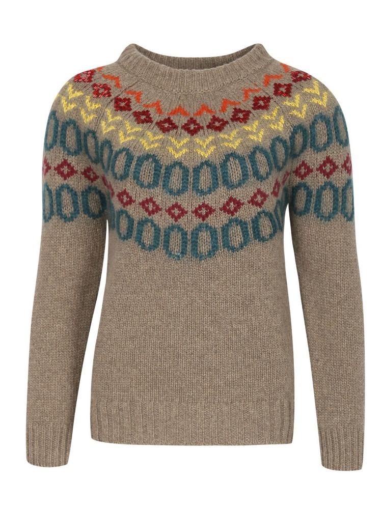 Damen Rundhals Colorblocking Locker geschnittener Mode-Pullover Strickoberteil Luxuriöses Relaxed-Fit Schlankmachendes und Vielseitiges Oberteil