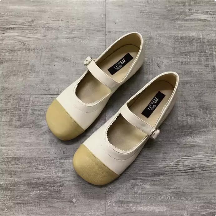 Fashion Flat Shoes for Women 2025 Spring and Autumn New Mary Jane Square Toe Women's Red Plus Size Women's Shoes 41-43 Zapatillas Mujer