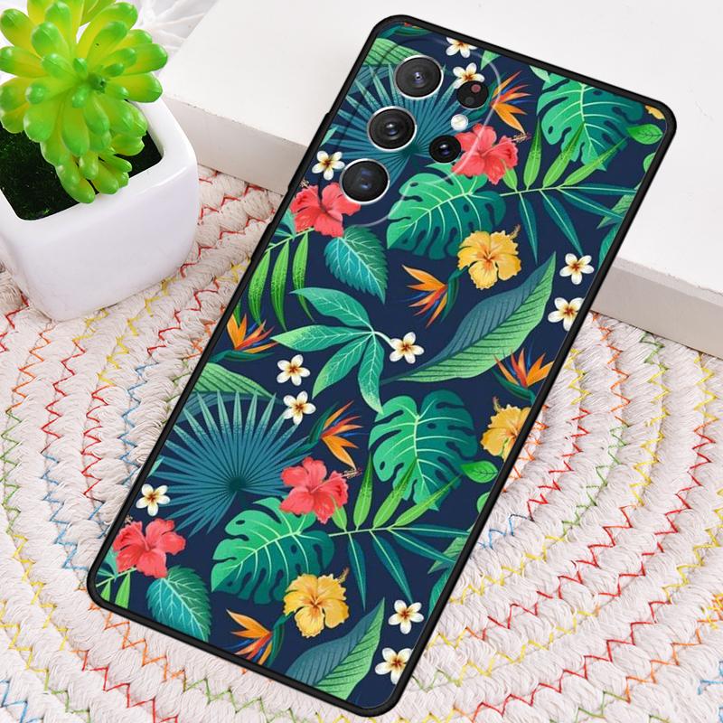 Tropical Flowers TPU Phone Case For Samsung Galaxy Note 10 Pro S26 S25 S24 S23 S22 Ultra Plus S21 FE S20 Shockproof Cover