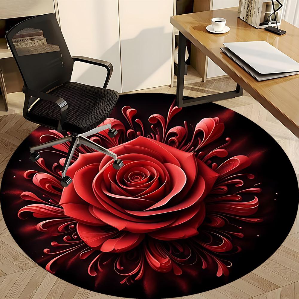 1pc Rose Chair Carpet for Office - Durable, Ideal for Chair Mats, Stylish & Functional Decorative Rug yy260203003