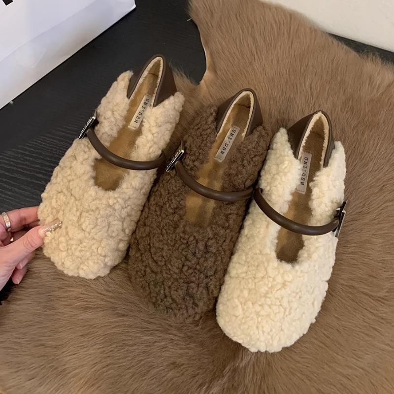 Mao Mao shoes women's autumn and winter new gentle word with Doudou shoes pregnant women flat Mary Jane single shoes