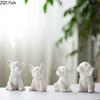 Lovely Puppy Ceramic Sculpture French Bulldog Ornaments Crafts White Dog Miniature Figurines Desk Decoration Animal Statue