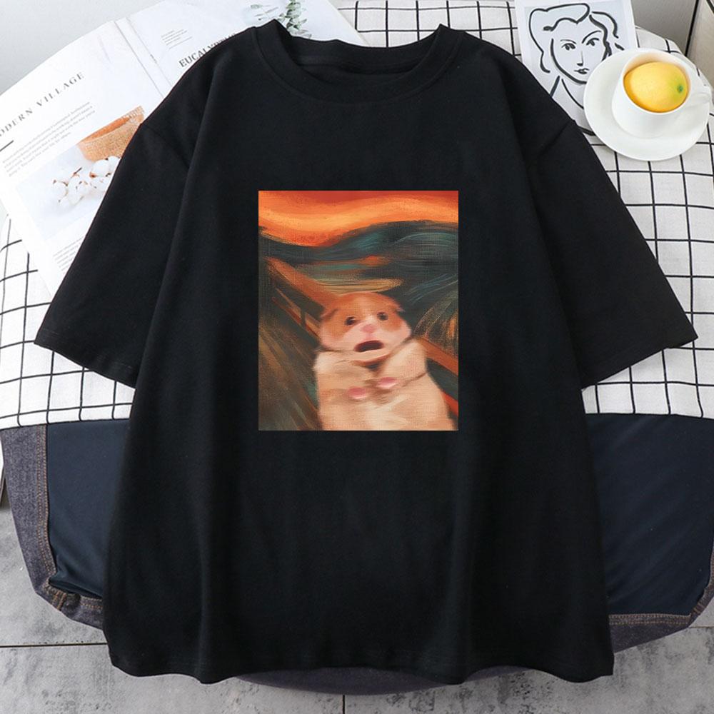 

Cartoon Kawaii Print Tshirts Hamster Meme Graphic Tshirt High Quality Cotton Soft Tees Top Summer Casual Aesthetic Clothes Girl 4XL
