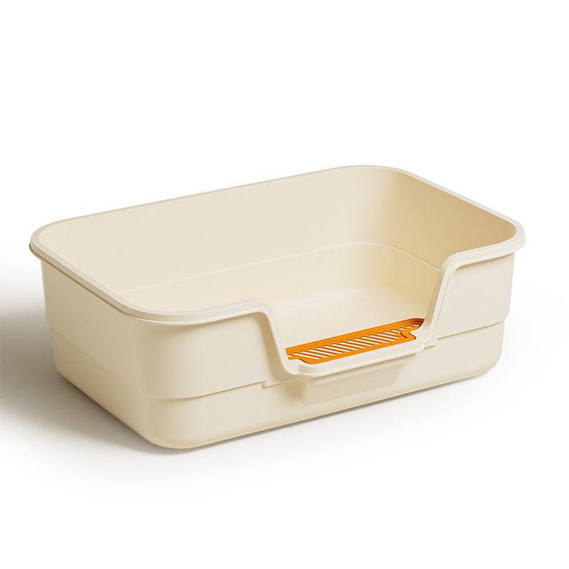 Extra Large Splash-Proof High-Sided Cat Litter Box, Semi-Enclosed & Easy to Clean