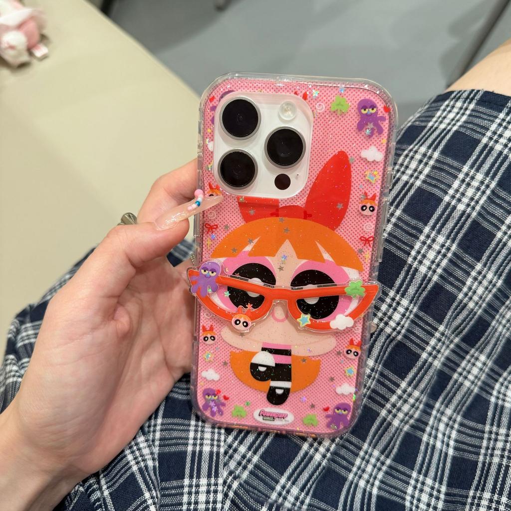 Cartoon for Apple 16Pro mobile phone case iPhone15Max glasses little policewoman 14Plus cute 13 girls