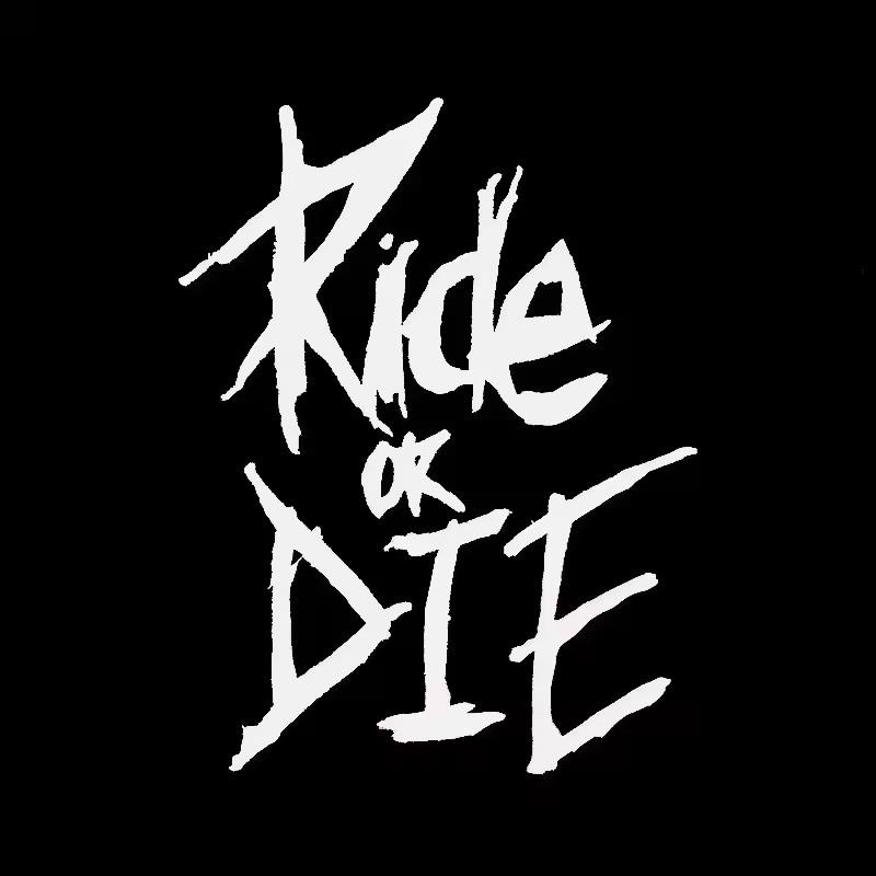5.6 X 8 Cm Bike Frame Stickers Ride or Die Top Tube Decals for MTB Bicycle Decorative Frame Bike Auto Motorcycle Accessories