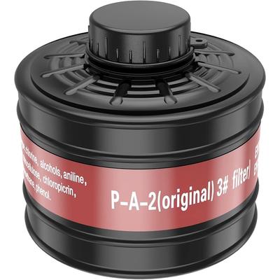 Filtres de masque à gaz 40 mm, Filtre de masque à gaz unique pour masque à gaz, Filtre à charbon actif 40 mm contre les vapeurs, la poussière, la peinture, les aérosols, la soudure