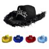 Breathable Plush Trim Cowboy Hats for Woman Male Sunproof Windproof Cowboy Hats