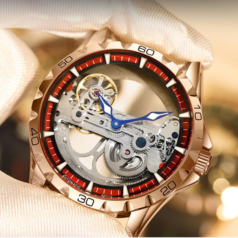 AILANG New Watch Automatic Mechanical Watch Hollow Men's Watch Silicone Tape Watch