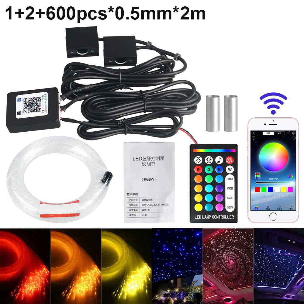 1/2/4 RGBW split machine Car Roof Star Light APP Control Fiber Optic Star Ceiling Light Starry Sky ceiling for Car Home