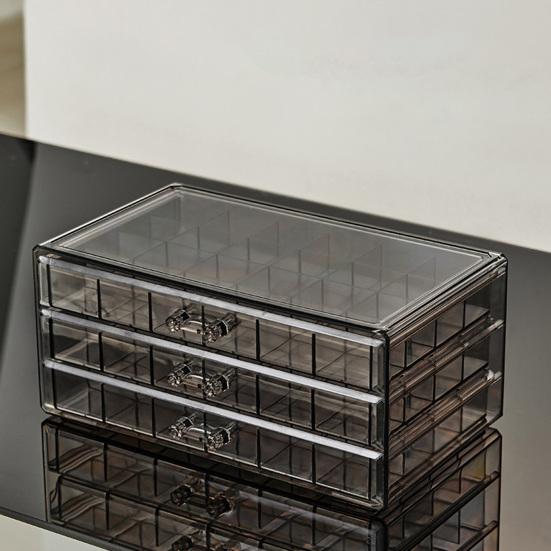 Transparent Jewelry Storage Box Large Capacity 72 Grids Dustproof Stackable Earrings Rings Container Jewelry Organizer