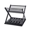 Double Layer Bowl Rack Multifunctional Dish Drying Rack Stainless Steel Dish Drainer for Kitchen Counter