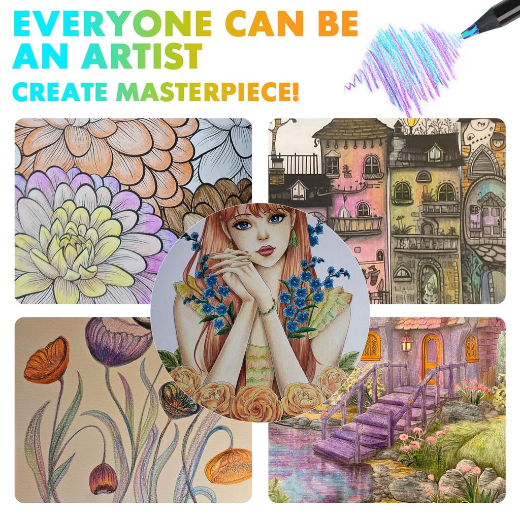 nsxsu Rainbow Jumbo Colored Pencils for Multicolored Art Supplies for and 16-Piece Adults, Pencils, Drawing, Coloring, Sketching, Pre-Sharpened