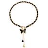Wrapped Flannel Black Love Fritillary Necklace Women's Cold Wind Collarbone Chain Fringed Necklace