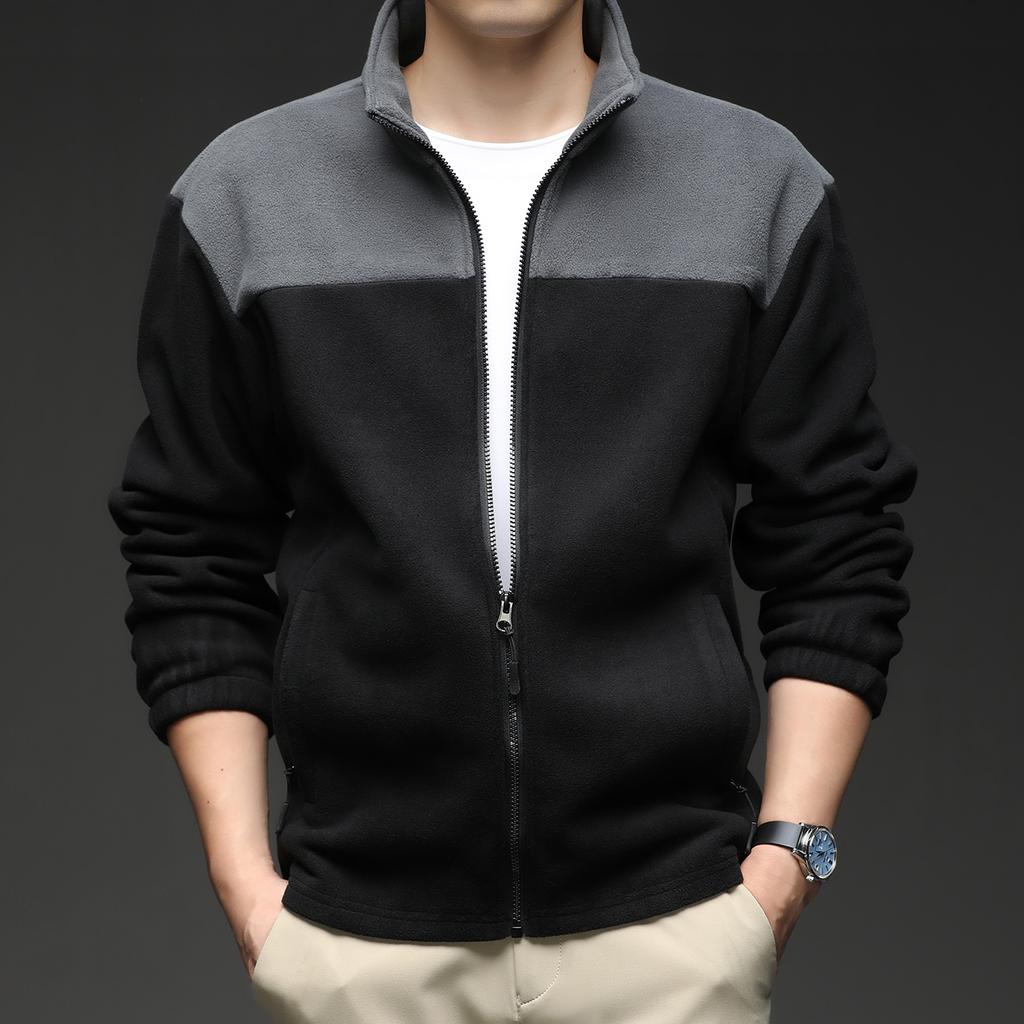 Autumn Winter Fleece Hoodies Long Sleeved Double-Sided Warm Comfortable Patchwork Cardigan Hoodie Jacket