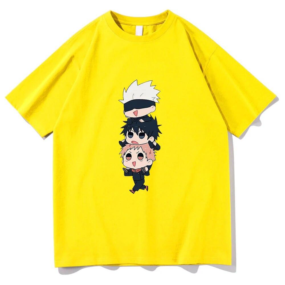 Jujutsu Kaisen Camiseta Moda Unisex Harajuku Divertido Kawaii Yuji Megumi Gojo Camiseta Unisex Anime Unisexga Camisetas de Algodón Camisas Corea Unisex