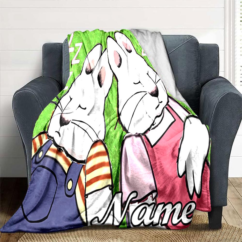 Customiz Name Personality Max and Ruby Blanket Soft &Warm Sofa Office Bed Travel Lunch Break Blanket, Gift Suitable All Seasons