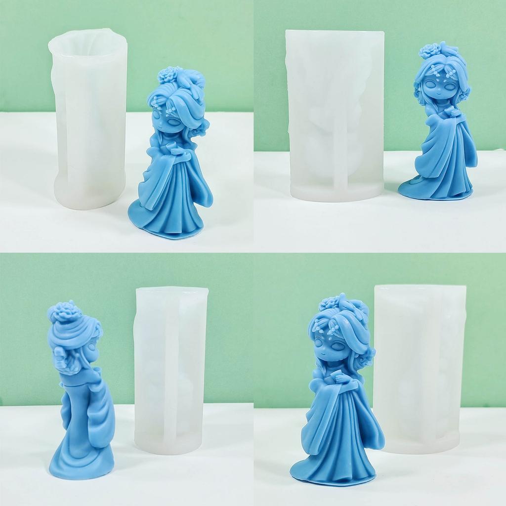 Ancient Doll Candle Silicone Mold 3D Girl Aromatherapy Plaster Soap Resin Mold DIY Chocolate Cake Baking Tool Home Decor