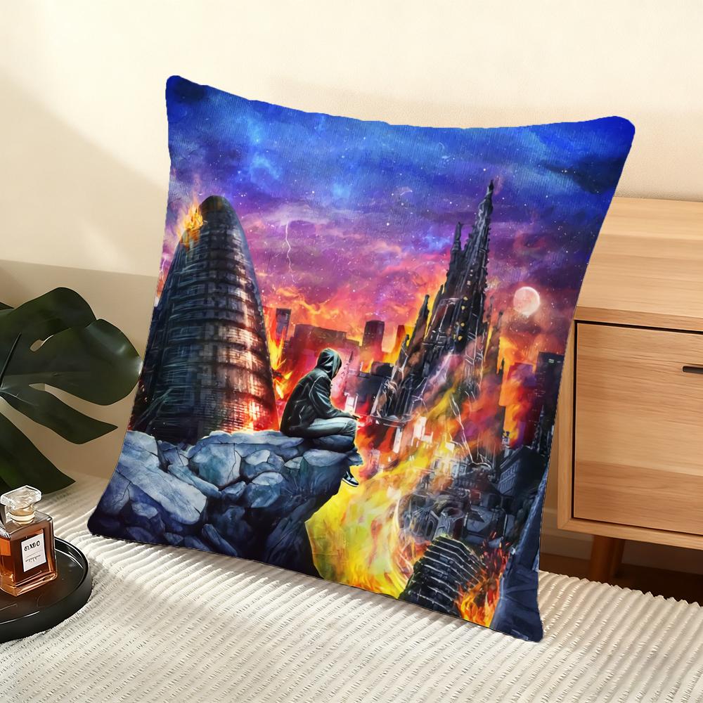 Cushion Cover Silky Short Plush Home Sofa Cushion Cover - Invisible Zipper Home Decoration Rapper B-BENY JR