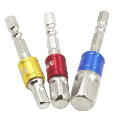 Chrome Vanadium Steel Plug Adapter, 1/4" 3/8" 1/2" Hex Shank Drill Bit Extension, Electric Drill Head Connector, 3-Piece Set