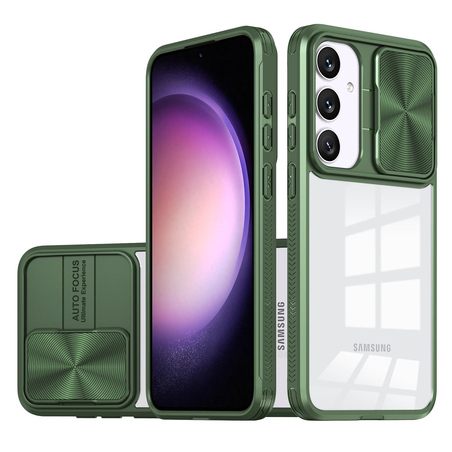 

For Samsung Galaxy S25+ Case TPU+PC Clear Phone Cover Olive Green