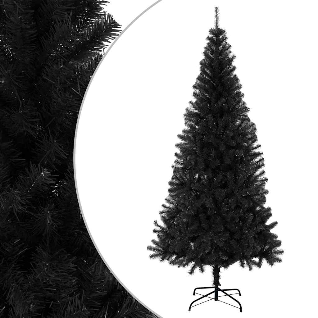 Artificial Black Christmas Tree with Stand 180 Cm PVC