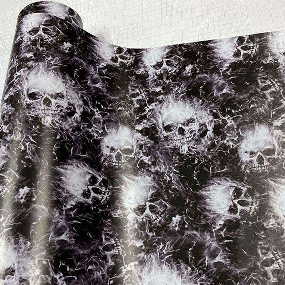 50cm*200/300cm Premium PVC Adhesive Skull Car Sticker Decal Sticker Bomb Vinyl Film Motorcycle Car Wrap Foil Air Bubble Free