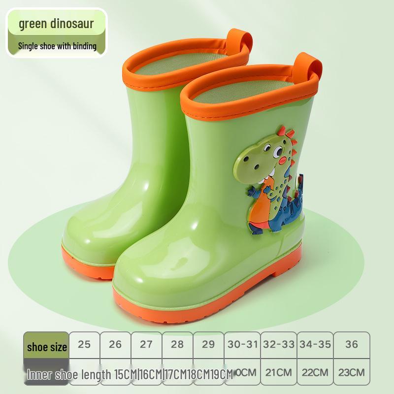 Children's Waterproof Unicorn & Dinosaur Rain Boots with Non-Slip Sole, Fleece-Lined for Boys & Girls
