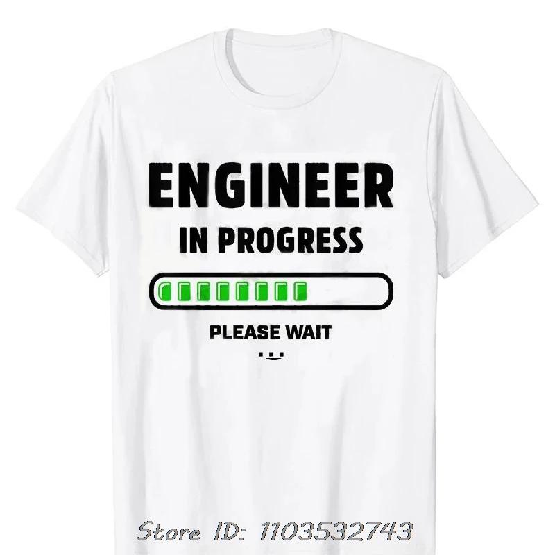 Trendy Shortsleeved Unisex Clothing Street Tshirt Clothes Engineer in Progress Printed Cotton Tshirt Summer Harajuku Street S
