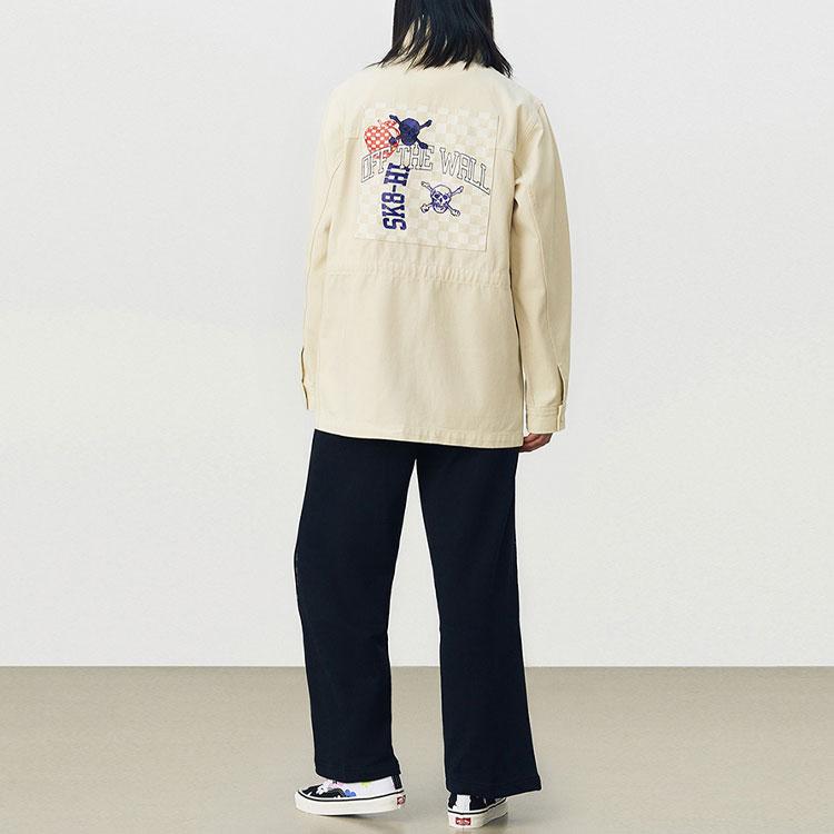 Vans Skull Print Multi-Pocket Work Jacket Men Jacket Off-White VN0A4UTTZ6K