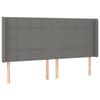 VidaXL Tête de lit avec oreilles Gris foncé 163x16x118-128 cm Tissu3119587