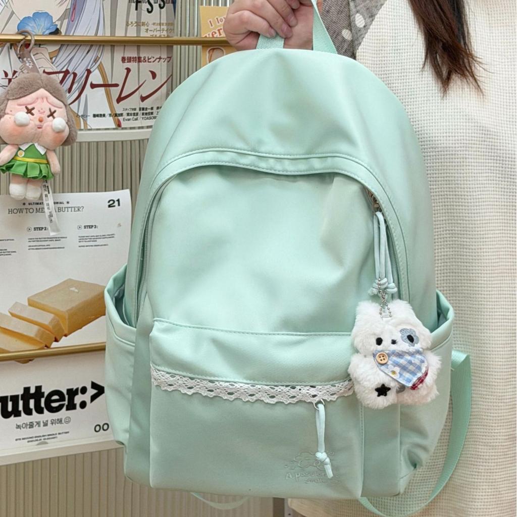 Schoolbag new bow decorative schoolbag female milk whirring cute girl heart lace princess wind travel small backpack