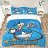3pcs Blue Donald Duck Printed Quilt Set Soft and Comfortable Quilt Cover for Bedroom, Guest Room W003